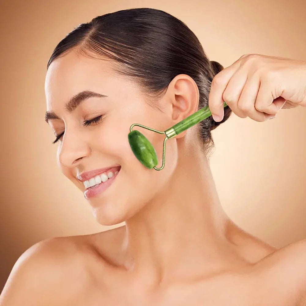 Set Gua Sha Pierre de Jade — 3 Outils Massage Visage & Corps